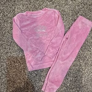Juicy Couture Pink Velour Pajama Set with Crown Embellishment